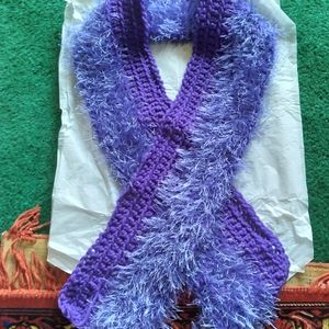 Handmade Crochet Knit Purple Wrap